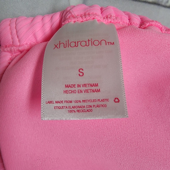 Xhilaration Juniors' Ribbed Apron Front Bralette Bikini Top Pink Size S (0-2) - Picture 5 of 8